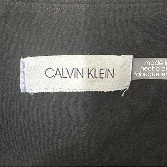 Calvin Klein Open Front Draped Faux Leather Suede Lightweight Jacket Black - Picture 4 of 7
